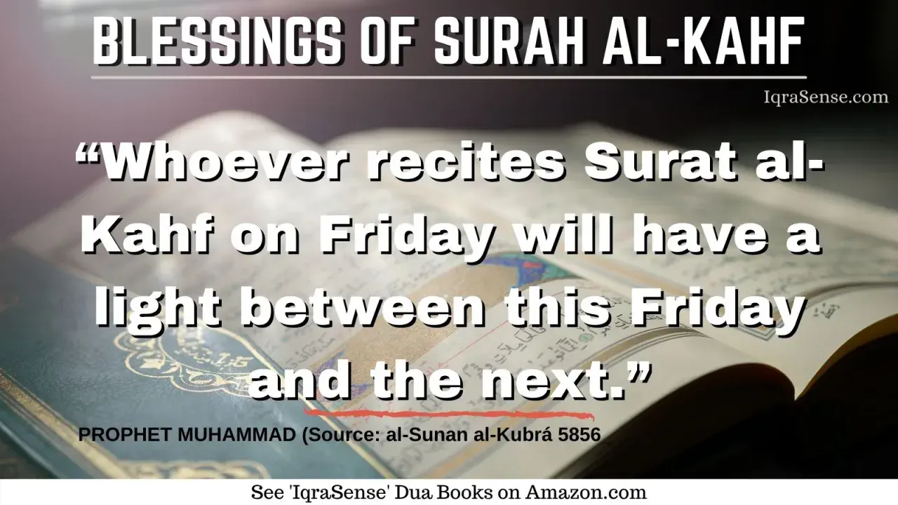 Segen der Sure Al-Kahf: Wer sie am Freitag liest, erhält Licht bis zum nächsten Freitag. Der Koran warnt vor dem Dajjal.