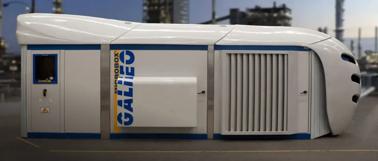 Mobilna stacja Galileo Microbox, która może być wykorzystana do tankowania CNG.