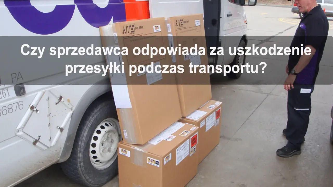 Przesyłki z logo FedEx czekają na załadunek. Czy sprzedawca ponosi odpowiedzialność za uszkodzenie przesyłki podczas transportu?