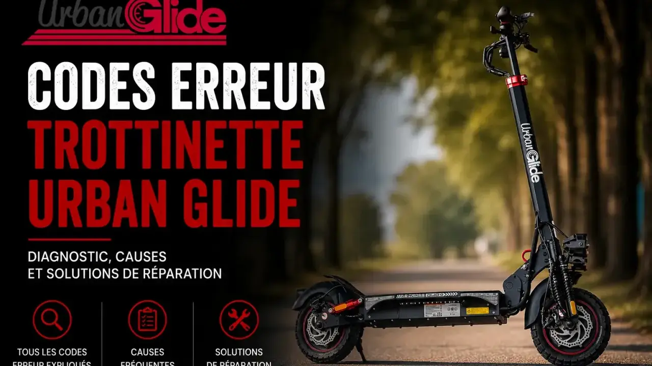 Diagnostic des codes erreur trottinette électrique Urban Glide, avec solutions pour le code erreur e5.