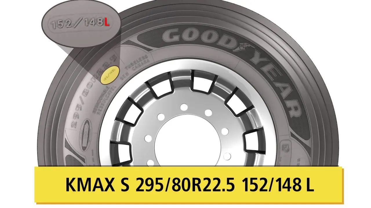 Neumático Goodyear KMAX S 295/80R22.5 con código de velocidad neumaticos 152/148L.