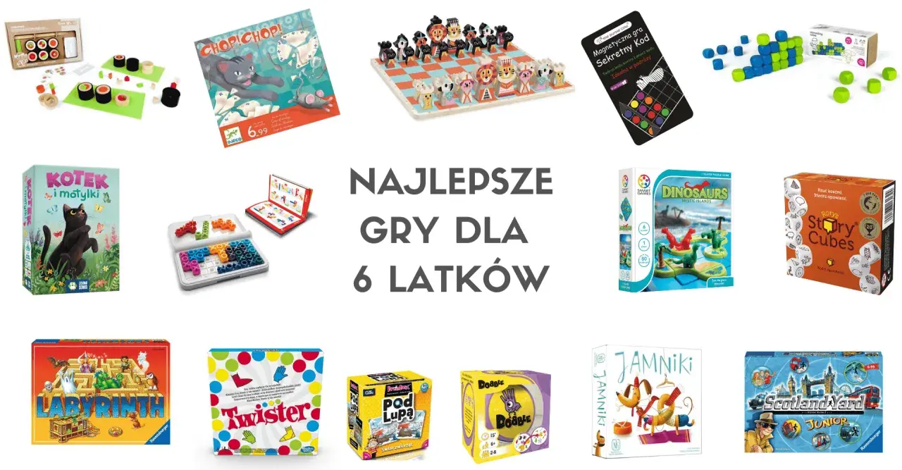 Kolekcja mądrych gier dla dzieci: sushi, kotek, labirynt, dinozaury, Scotland Yard Junior i inne.