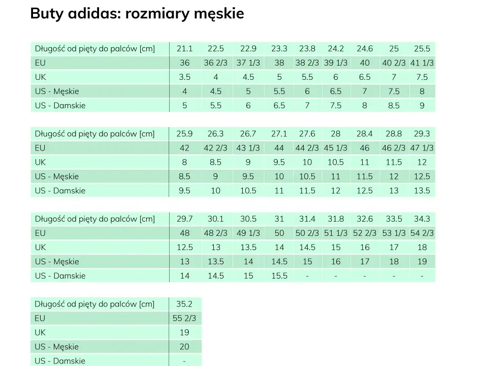 Sandały Adidas 35: przewodnik, rozmiarówka i gdzie kupić