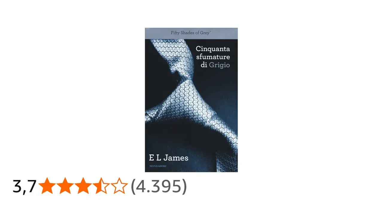 Copertina di "Cinquanta sfumature di Grigio" di E L James, con un nodo di cravatta in primo piano.