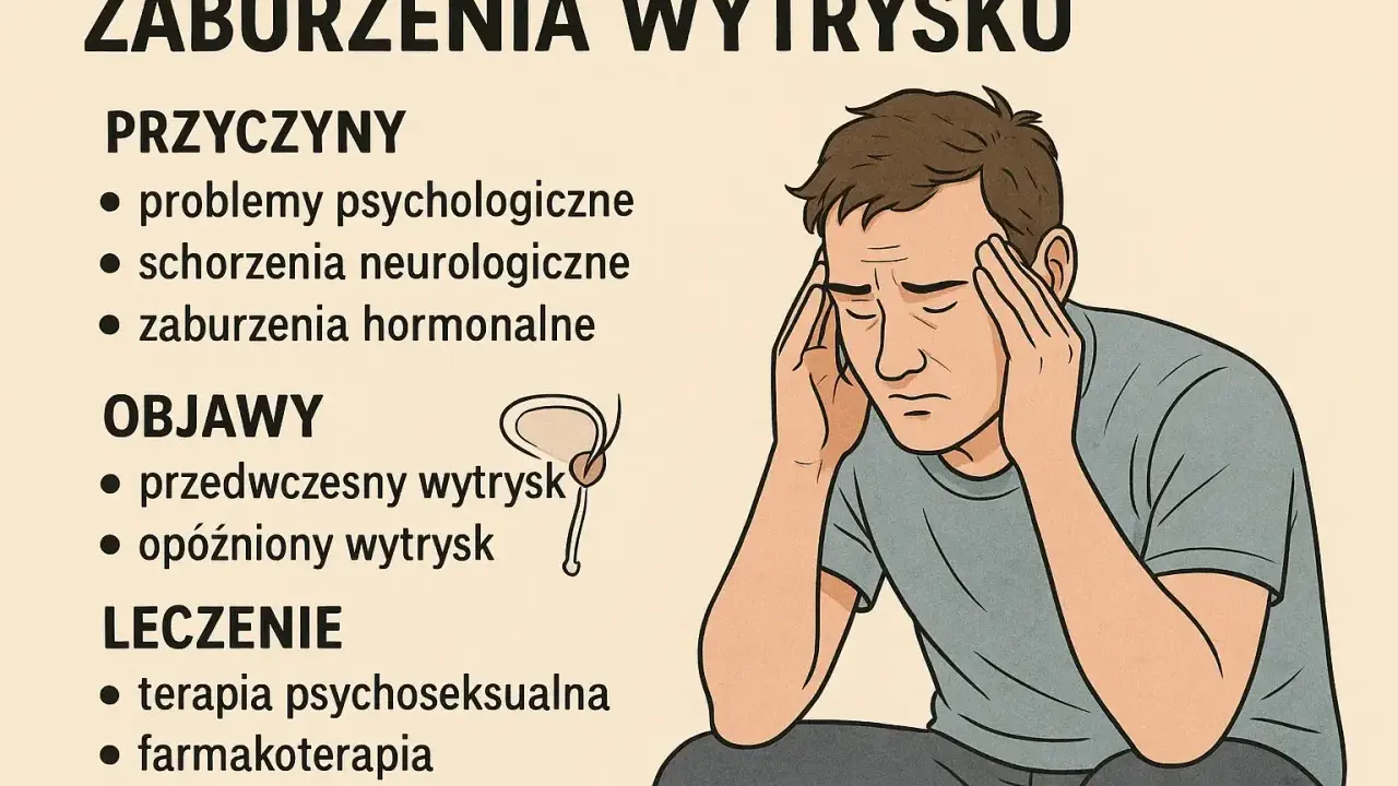 Mężczyzna z bólem głowy, problemy z wytryskiem: przyczyny, objawy (przedwczesny, opóźniony) i leczenie.