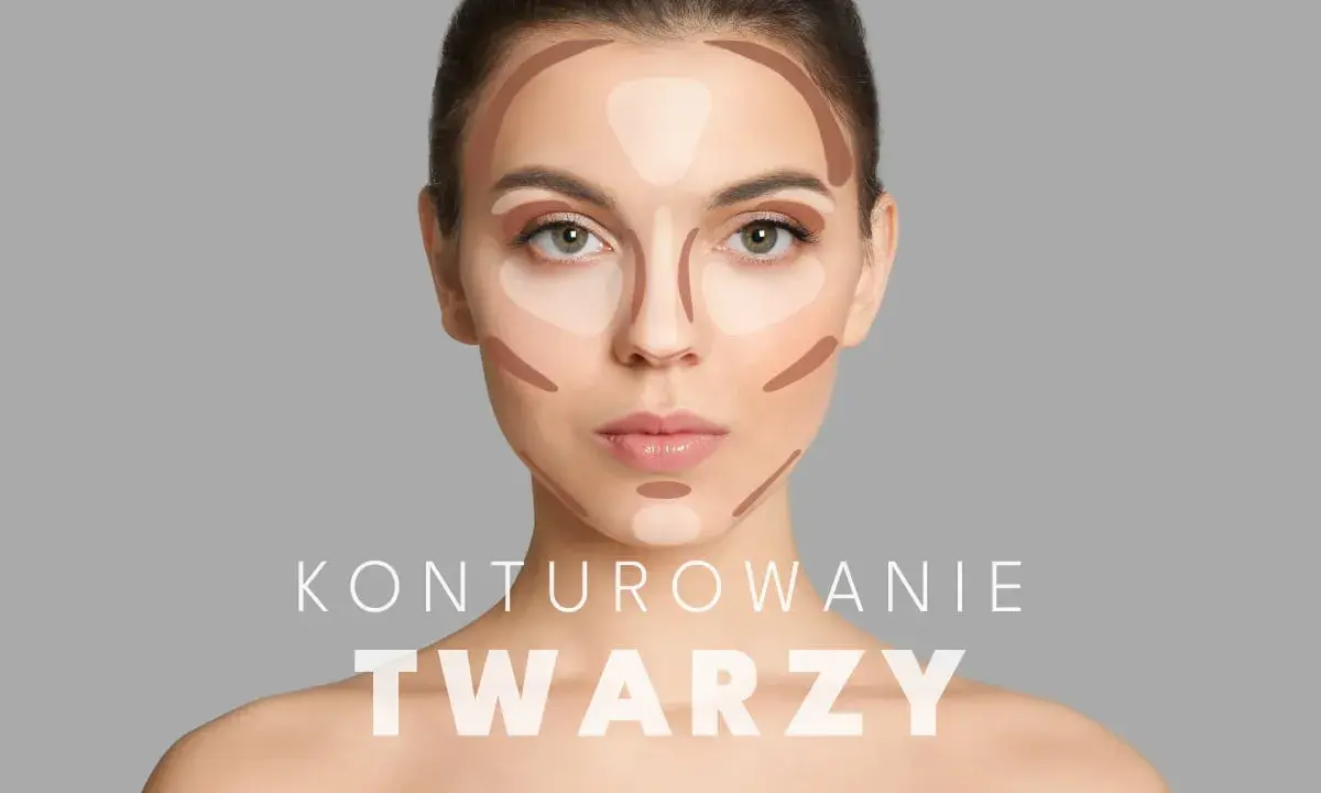 Modelowanie twarzy: technika konturowania dla podkreślenia rysów. Jasne i ciemne tony tworzą iluzję głębi i kształtu.