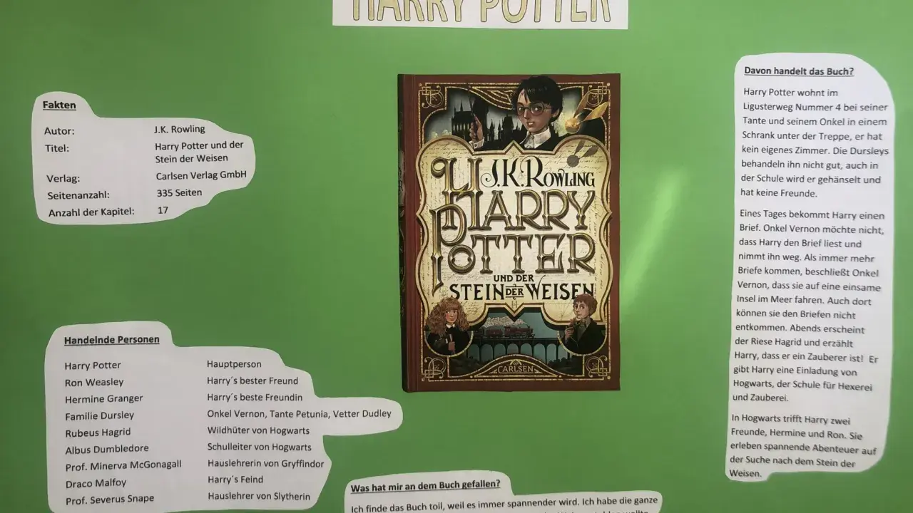 Buchvorstellung Harry Potter und der Stein der Weisen: Fakten, handelnde Personen und Inhaltsangabe des ersten Harry Potter Buches.