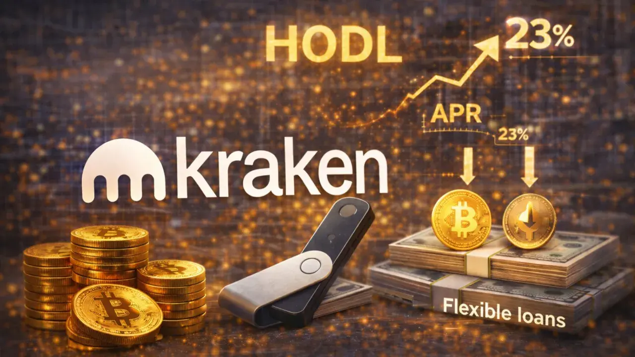 Kraken opinie: stosy bitcoinów, sprzętowy portfel, dolary i wykres wzrostu APR 23%. HODL!