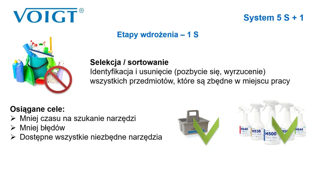 Schemat sprzątania: selekcja i sortowanie narzędzi, by uniknąć błędów i oszczędzić czas.
