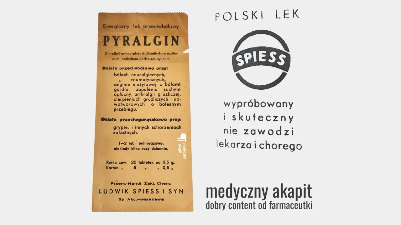 Pyralgina na bóle neuralgiczne, reumatyczne, anginy, grypy. Lek skuteczny, nie zawodzi lekarza i chorego.