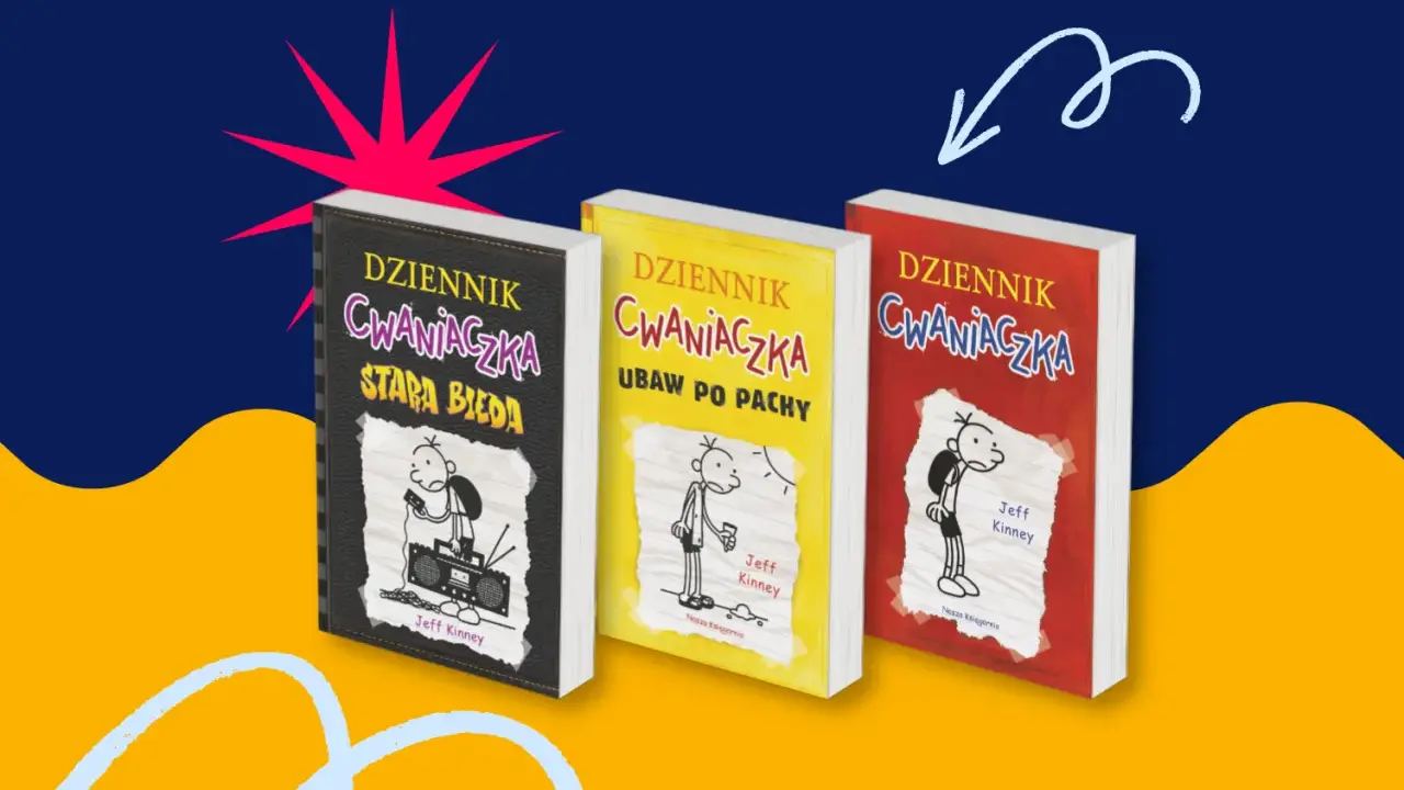 Kolekcja książek "Dziennik Cwaniaczka" w różnych tomach. Zobacz, w jakiej kolejności czytać przygody Grega Heffleya!