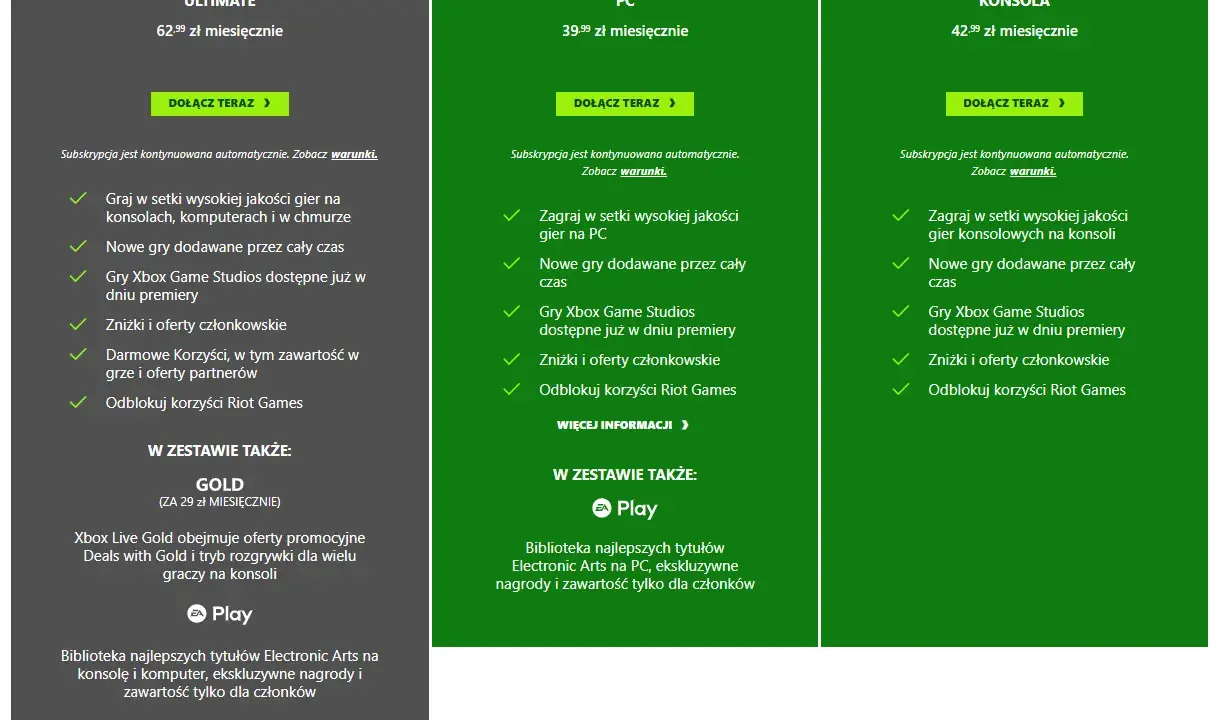 Porównanie planów Xbox Game Pass: Ultimate, PC i Konsola. Dostępne gry i korzyści dla graczy.