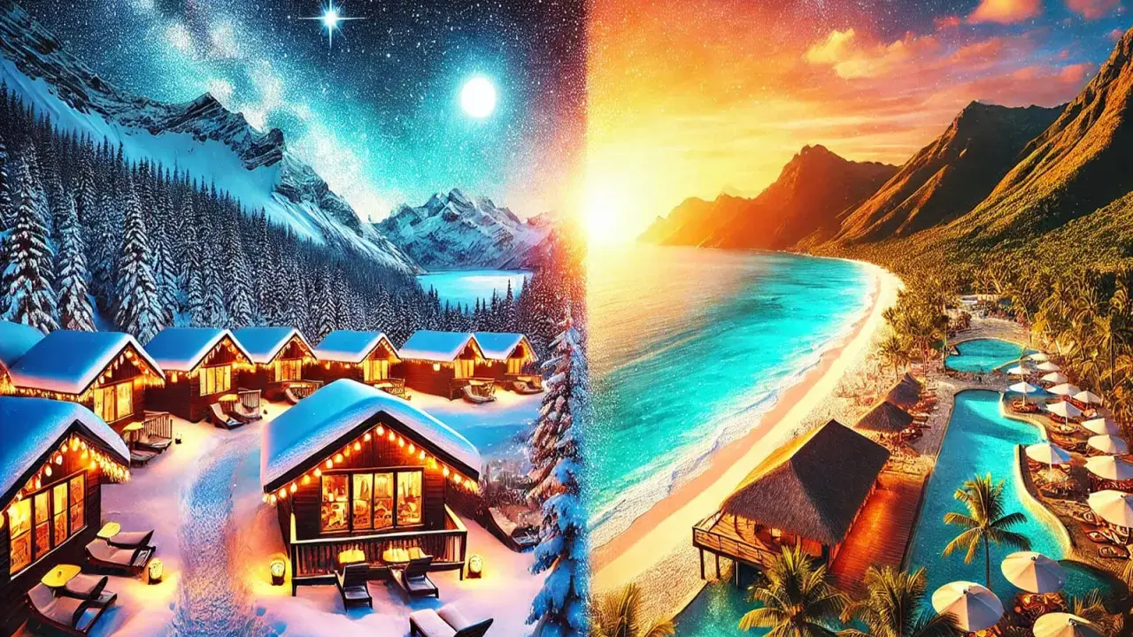 Zimowe chatki pod gwiazdami i tropikalna plaża – idealne miejsca, gdzie w styczniu na wakacje.