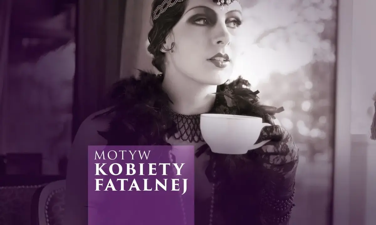 Elegancka kobieta w stylu lat 20. z filiżanką kawy. Czy to uosobienie femme fatale?