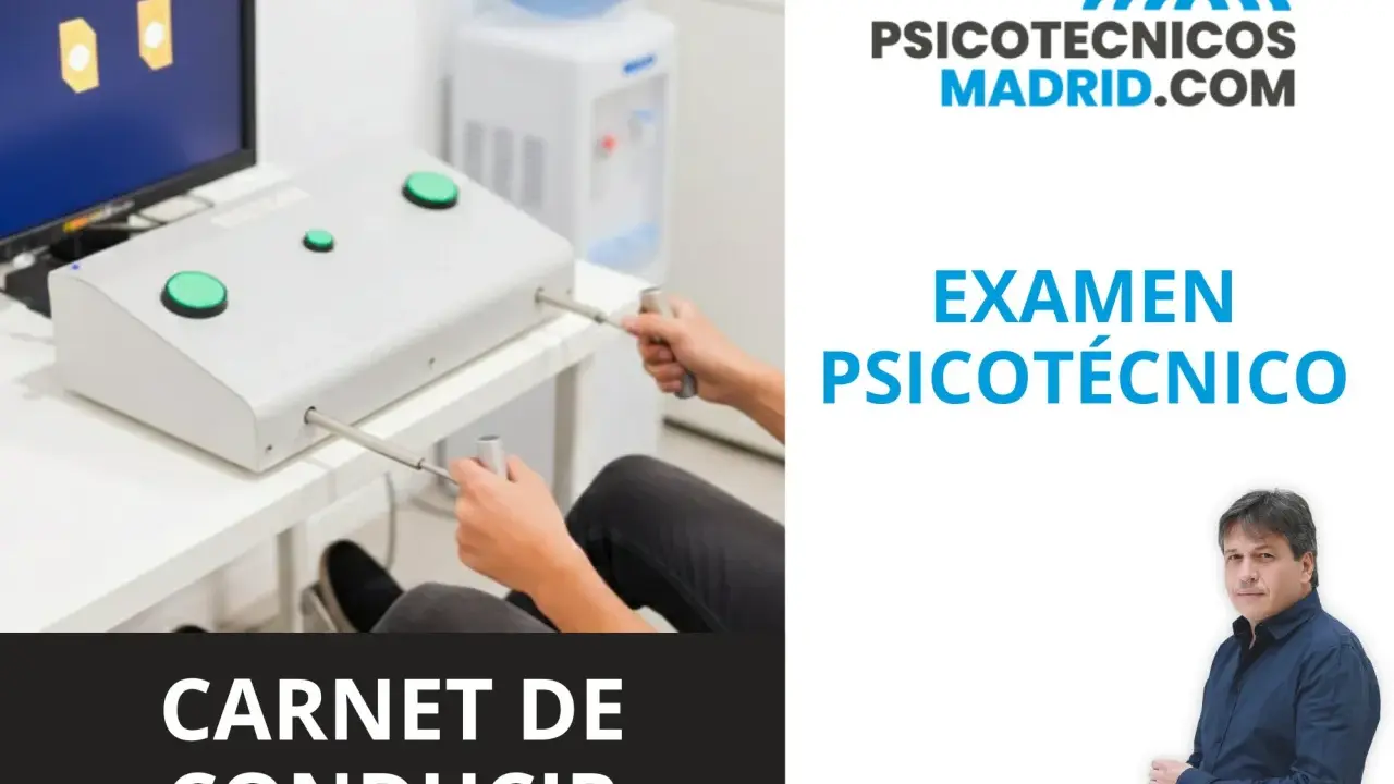 Persona realizando examen psicotécnico para obtener el carnet de conducir.