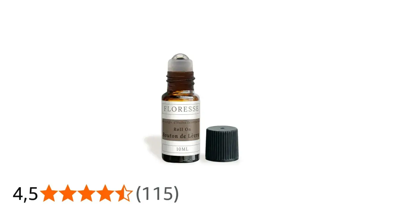 Flacon roll-on de synergie d'huiles essentielles pour le bouton de fièvre.