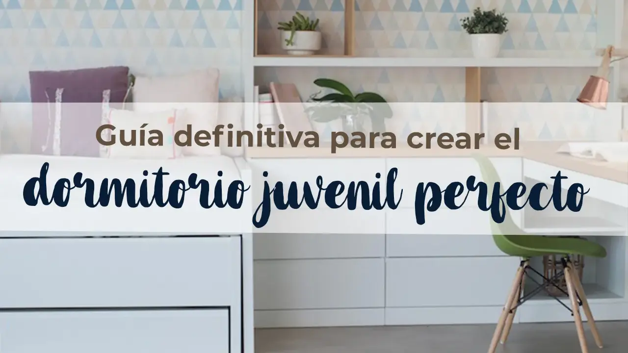 Habitación juvenil con paredes de rombos, cama blanca y estanterías. Ideas para pintar habitación juvenil dos colores.