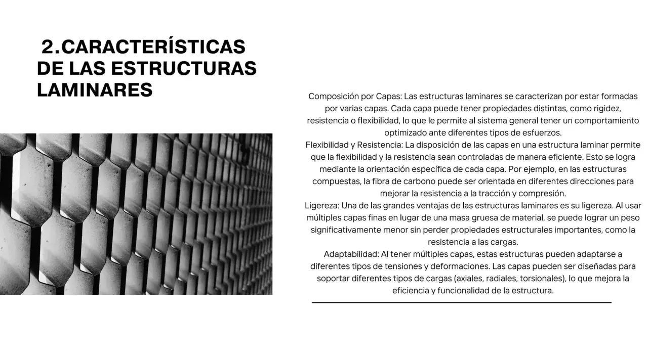 Estructura laminar con patrón de panal de abeja, un ejemplo de las 10 ejemplos de estructuras laminares, mostrando su ligereza y resistencia.