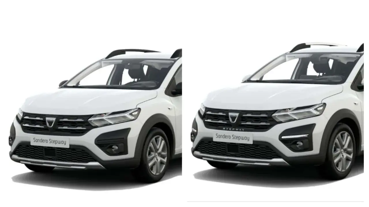 Dwa białe samochody Dacia Sandero Stepway stoją obok siebie, gotowe na przygodę.