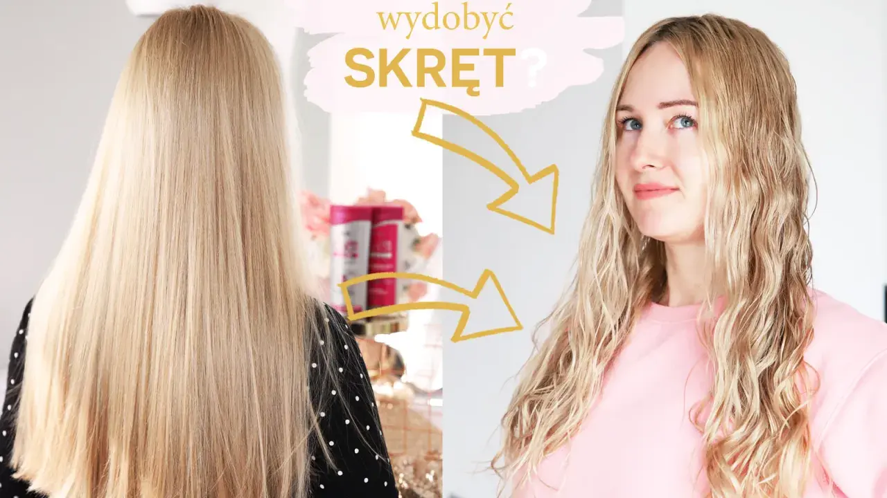 Blond włosy przed i po użyciu aktywatora skrętu. Zobacz, jak łatwo uzyskać fale!