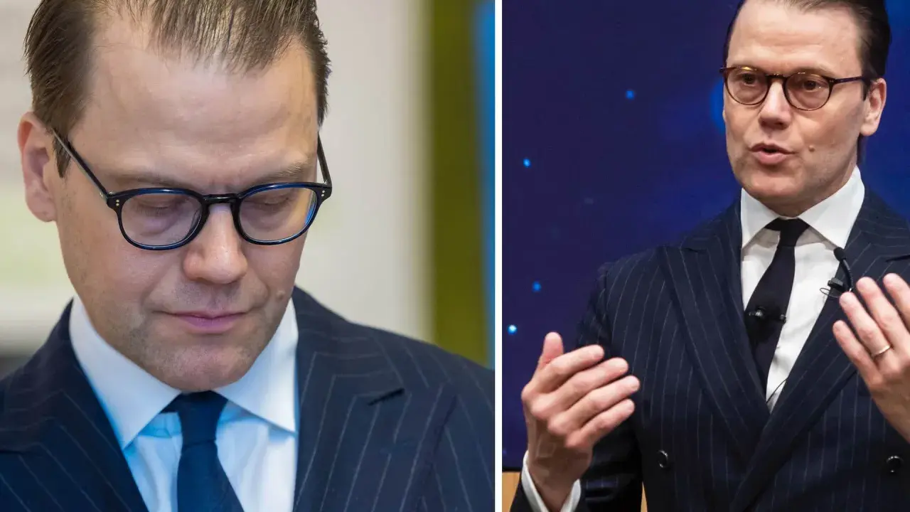 Prins Daniel, ifrågasatt om han är prins Daniel sjuk, bär glasögon och kostym.