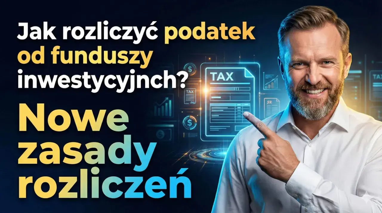 Mężczyzna wskazuje na dokument podatkowy, objaśniając nowe zasady rozliczania dochodu z funduszy inwestycyjnych.