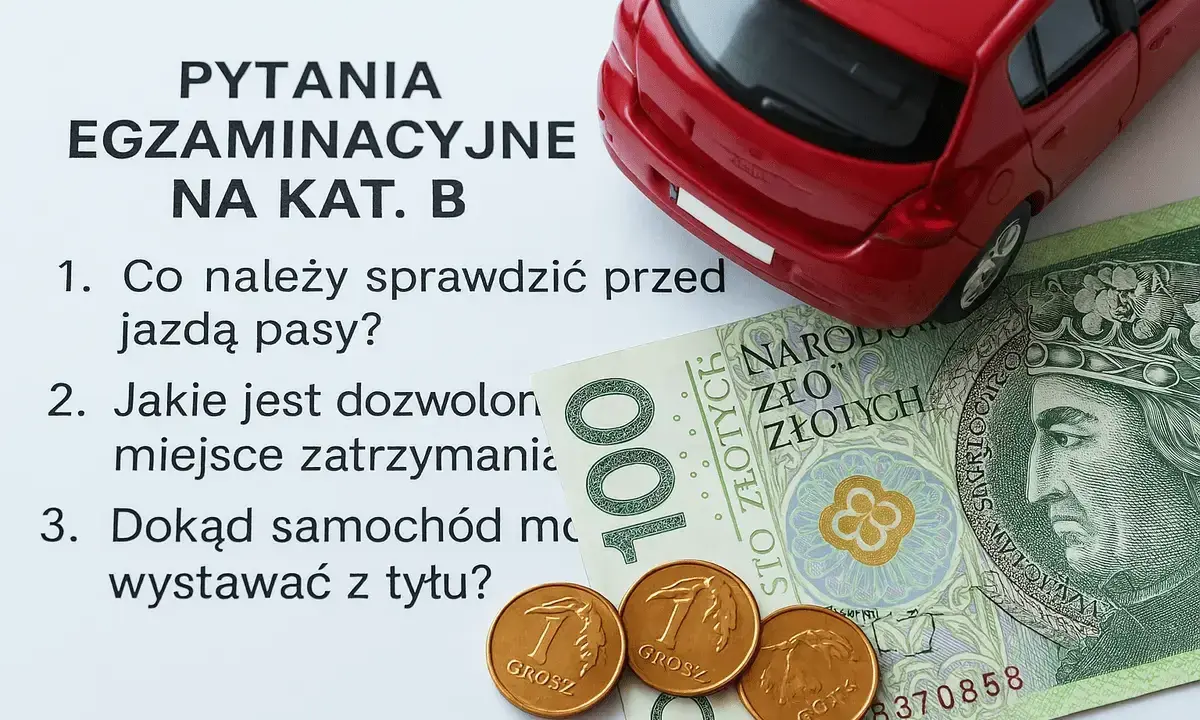 Pytania egzaminacyjne na kat. B, banknot 100 zł i monety. Zastanawiasz się, ile kosztuje wyrobienie prawa jazdy?