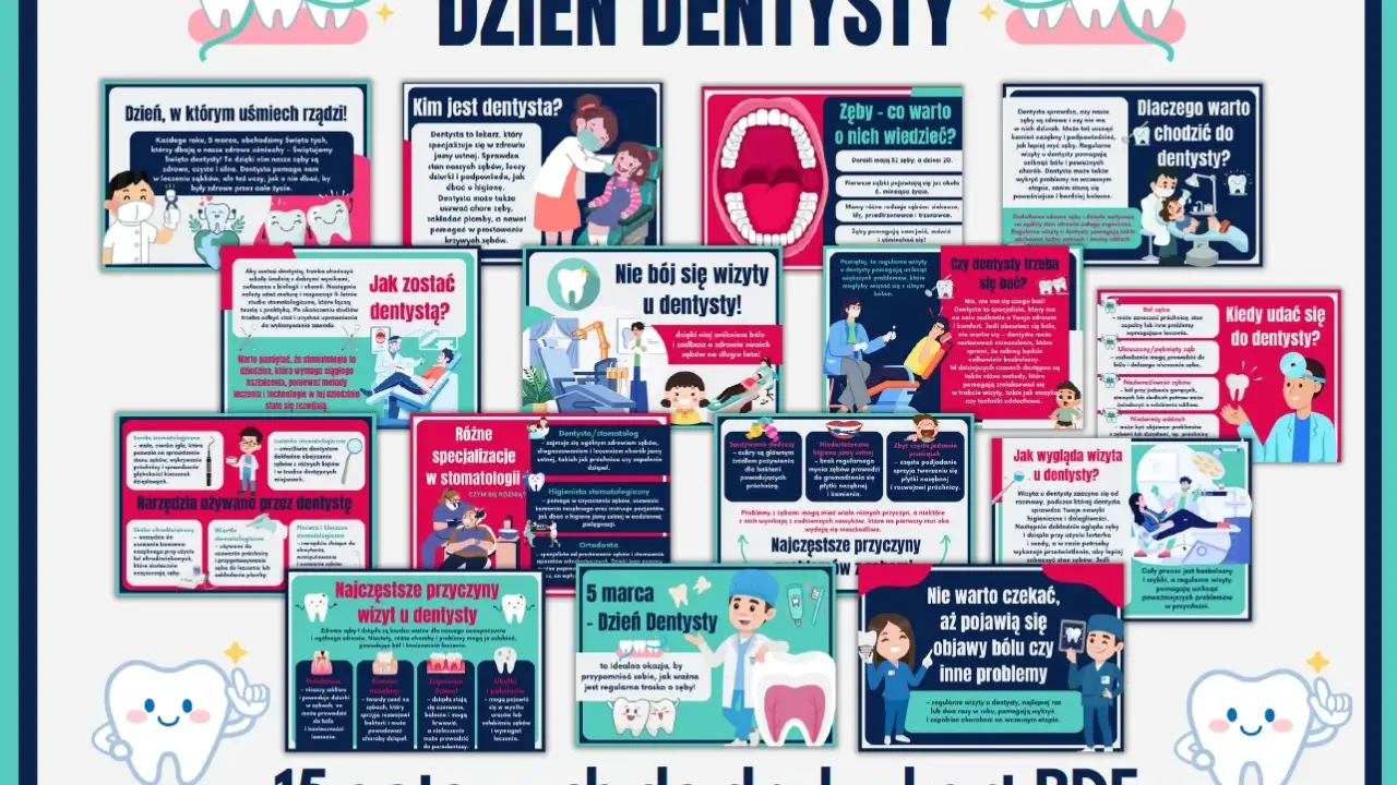 5 marca - Dzień Dentysty! Dowiedz się, kim jest dentysta, dlaczego warto chodzić na wizyty i jak dbać o uśmiech.