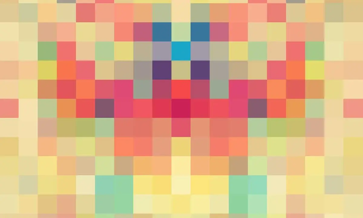 Schema di pixel colorati, un'immagine sgranata che evoca un senso di nostalgia e mistero, come un ricordo sfocato.