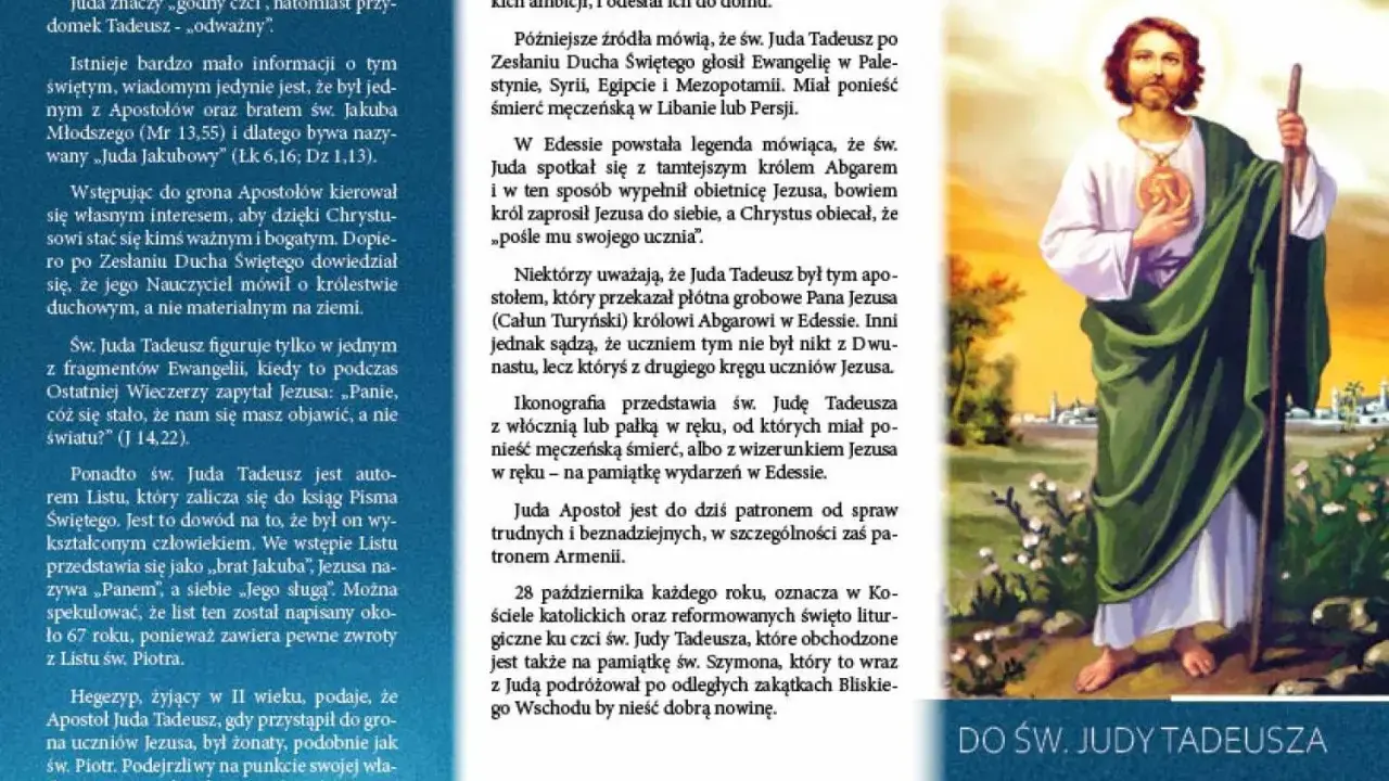 Modlitwa za małżeństwo w kryzysie do św. Judy Tadeusza, patrona spraw trudnych.