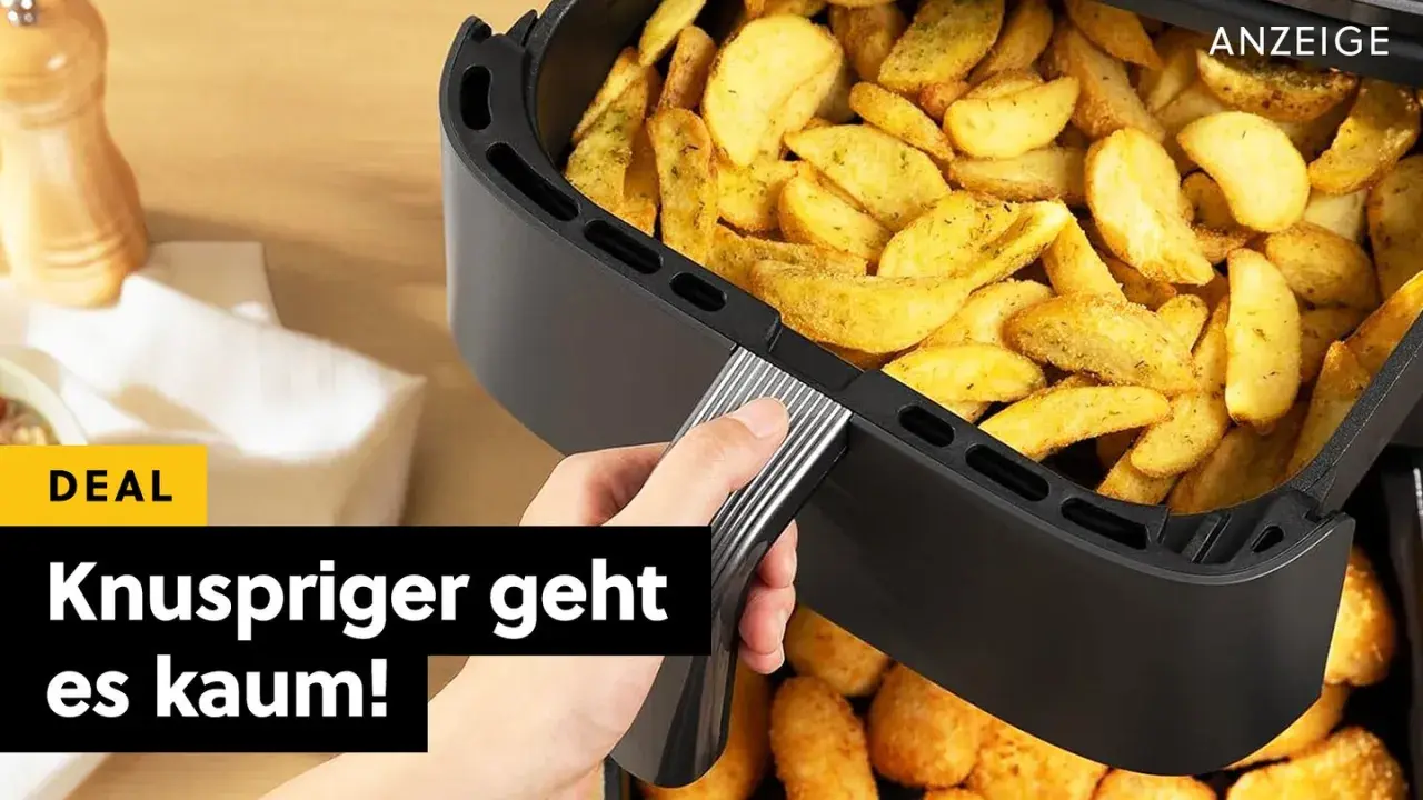 Knusprige Kartoffelspalten aus dem Airfryer. So einfach funktioniert ein Airfryer für leckere Snacks.