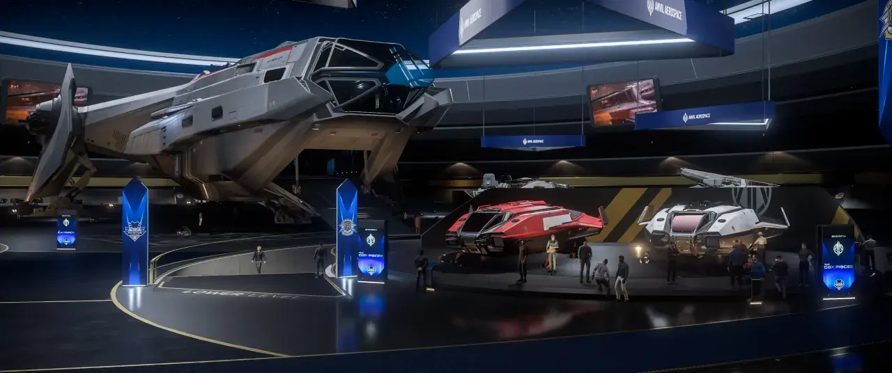 Wystawa statków kosmicznych w Star Citizen. Możesz zdobyć swój własny statek za darmo!
