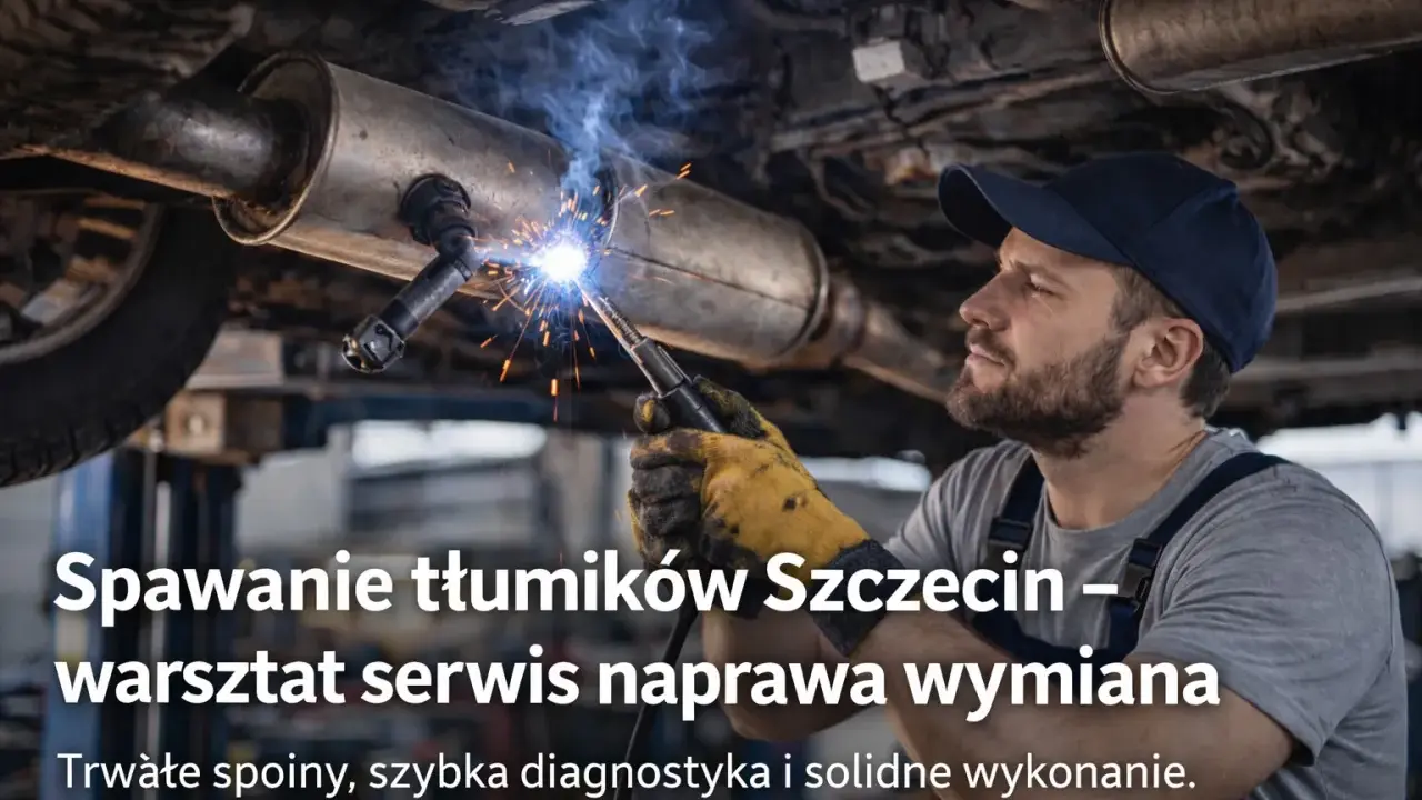 Mechanik wykonuje spawanie tłumików, zapewniając trwałe spoiny i solidne wykonanie.