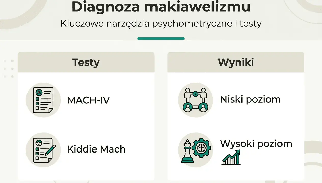 Diagnoza makiawelizmu: testy MACH-IV i Kiddie Mach, wyniki niskie i wysokie. Poznaj, co to makiawelizm.