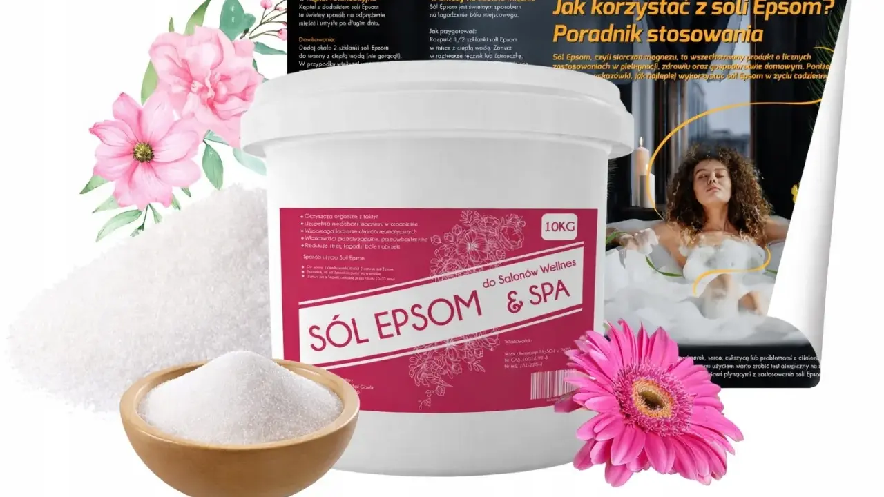 Sól Epsom, czyli siarczan magnezu, to wszechstronny produkt. Dowiedz się, jak stosować siarczan magnezu do kąpieli relaksacyjnych i okładów na obolałe mięśnie.