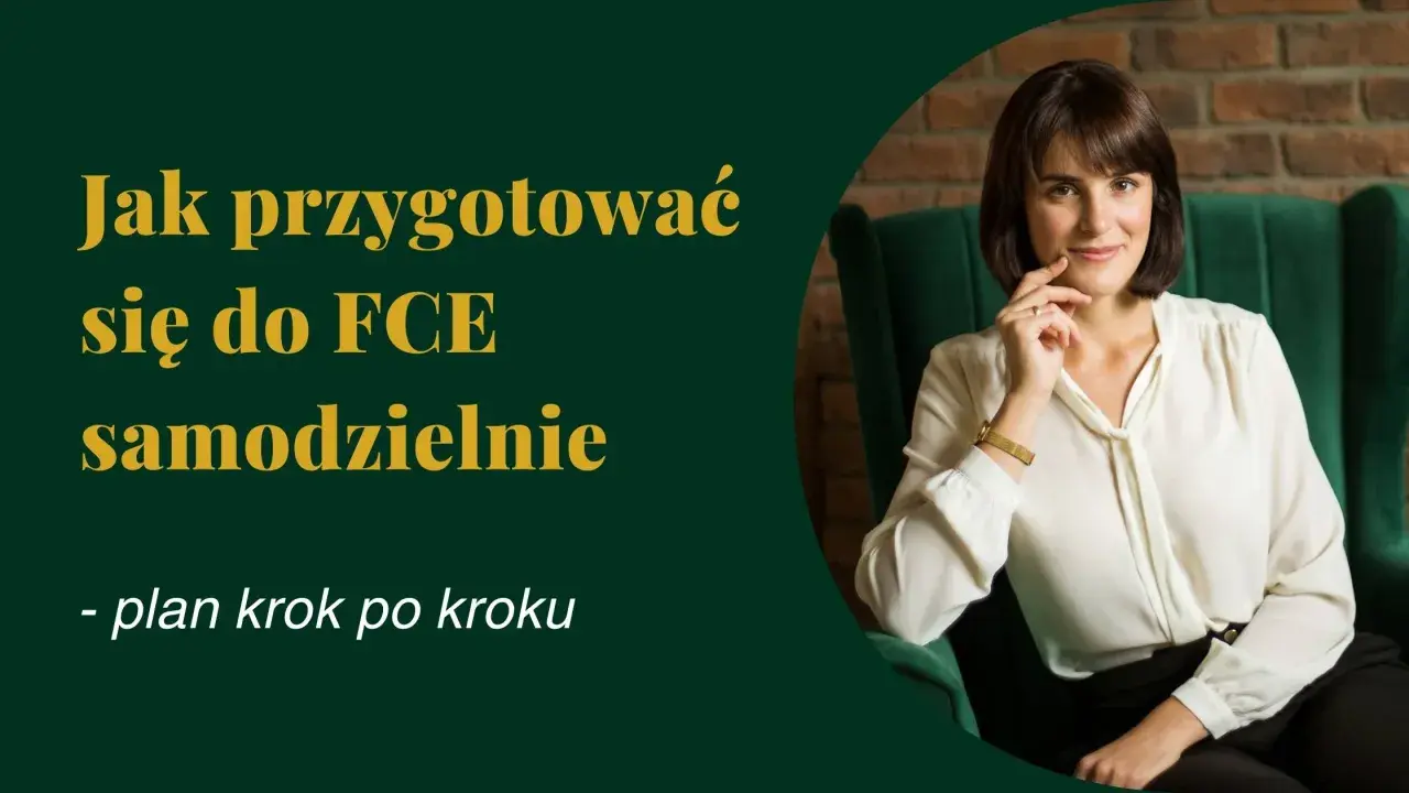 Jak przygotować się do FCE samodzielnie – plan krok po kroku. Kobieta w białej bluzce siedzi w fotelu.