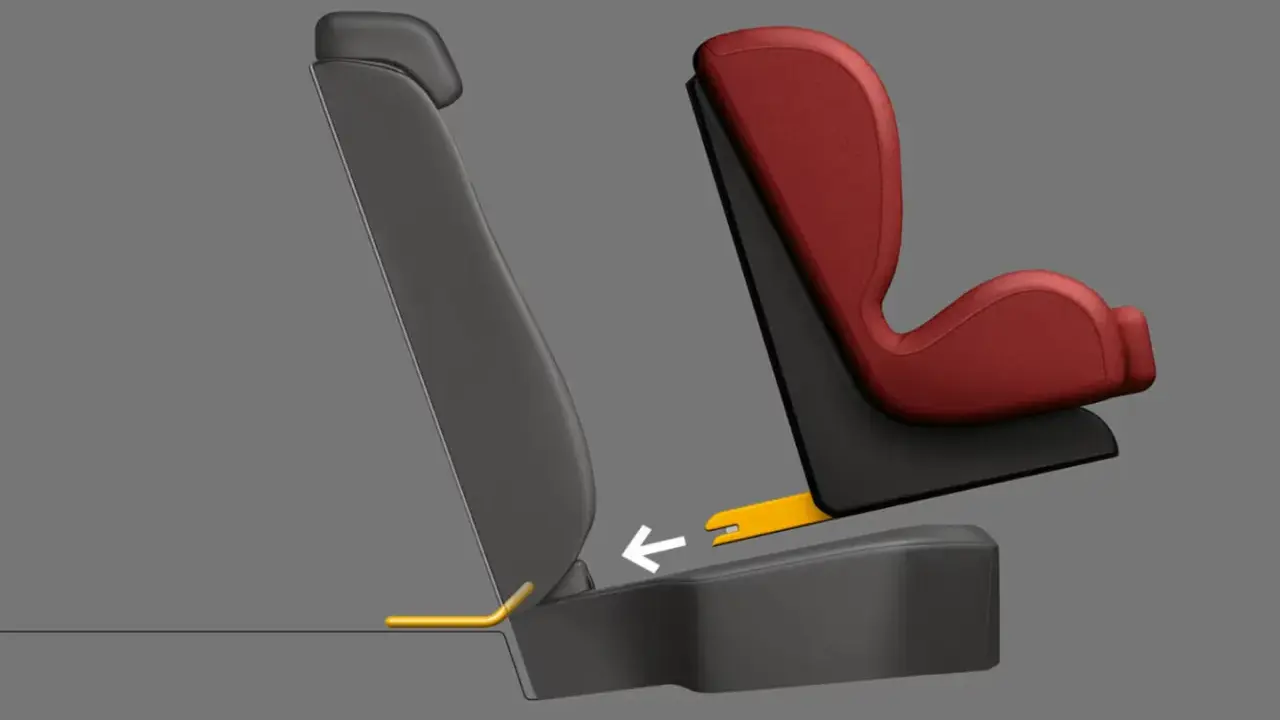Asiento de coche con sistema de anclaje alternativo al Isofix. Muestra cómo asegurar una silla infantil si mi coche no tiene Isofix.