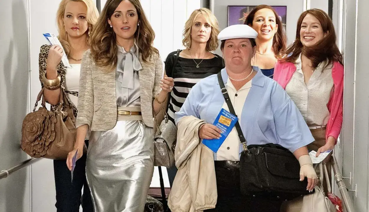 Melissa McCarthy och hennes vänner på väg till en resa, en scen från filmer med Melissa McCarthy.
