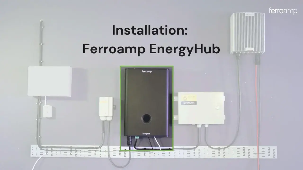 Installation av Ferroamp EnergyHub med tillhörande enheter.
