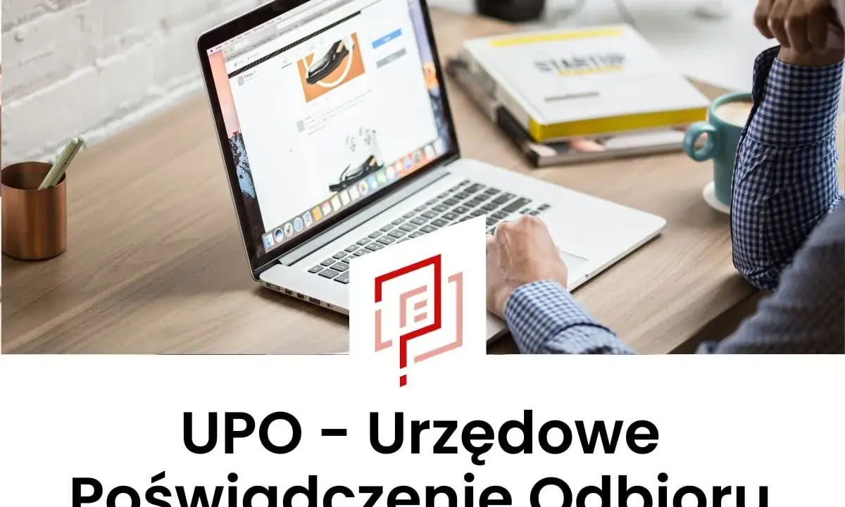 UPO - Urzędowe Poświadczenie odbioru dokumentów na laptopie.