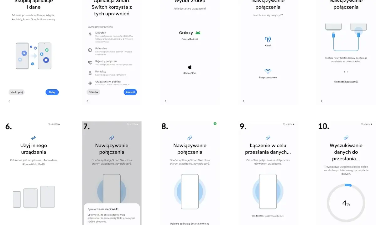 Instrukcja jak sklonować telefon: wybierz źródło, nawiąż połączenie (kablem lub bezprzewodowo), zezwól na uprawnienia i rozpocznij przesyłanie danych.