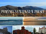 Pomysły na długi weekend w Polsce: góry, morze, jezioro, ruiny zamku, fabryka i pałac.