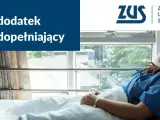 Kobieta w szpitalnym łóżku, ZUS informuje o dodatku do renty socjalnej.
