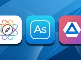 Trzy ikony aplikacji: z kompasem, "As" (Adobe Illustrator) i trójkątem.