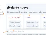 Bard, tu asistente IA, te da la bienvenida. Pide ayuda para comprender, crear o explorar.
