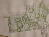 Trädgårdsdesign i akvarell visar hur ritar man en vacker oas med damm, gångar och planteringar.