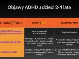 Tabela porównująca objawy ADHD u dzieci 2-4 lata, z uwzględnieniem adhd z przewagą zaburzeń koncentracji uwagi.