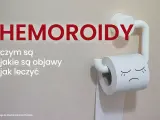 Hemoroidy wyleczyłam! Dowiedz się, czym są, jakie są objawy i jak leczyć. Smutna rolka papieru toaletowego symbolizuje problem.
