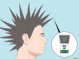Un hombre con un mohicano en pico, peinado con gel para el cabello de máxima fijación.
