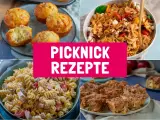 Herzhafte Muffins, Nudelsalat, Pasta-Salat und Apfelkuchen – tolle Picknick Ideen für jeden Geschmack.